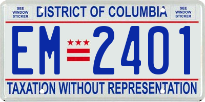 DC license plate EM2401