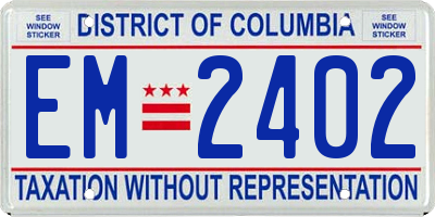 DC license plate EM2402