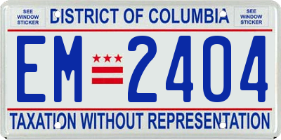 DC license plate EM2404