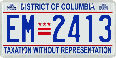 DC license plate EM2413