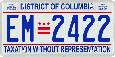 DC license plate EM2422
