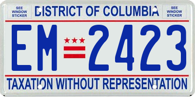 DC license plate EM2423
