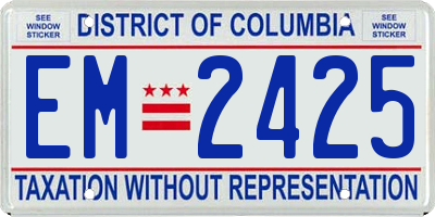 DC license plate EM2425