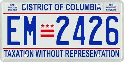 DC license plate EM2426