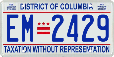 DC license plate EM2429