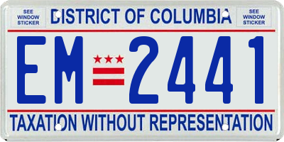 DC license plate EM2441