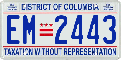 DC license plate EM2443