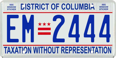 DC license plate EM2444