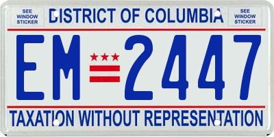 DC license plate EM2447