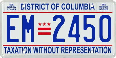 DC license plate EM2450