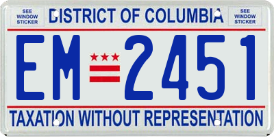 DC license plate EM2451
