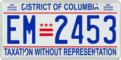 DC license plate EM2453