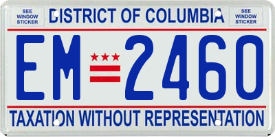 DC license plate EM2460