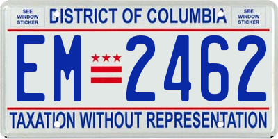 DC license plate EM2462