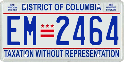 DC license plate EM2464