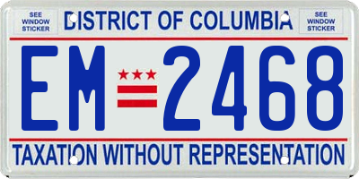 DC license plate EM2468
