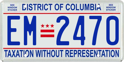 DC license plate EM2470