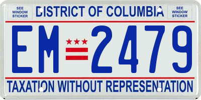 DC license plate EM2479