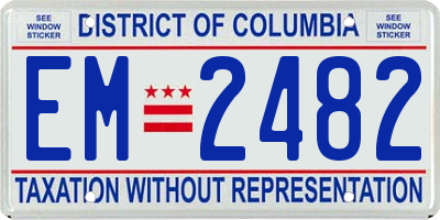 DC license plate EM2482