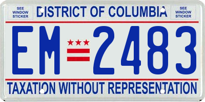 DC license plate EM2483