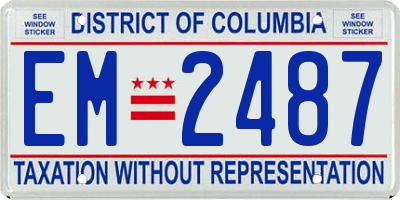 DC license plate EM2487