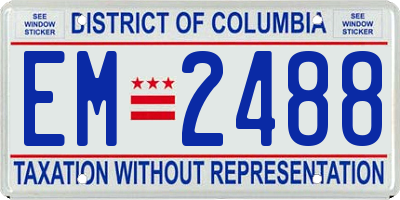 DC license plate EM2488