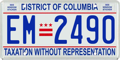 DC license plate EM2490