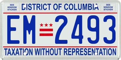 DC license plate EM2493