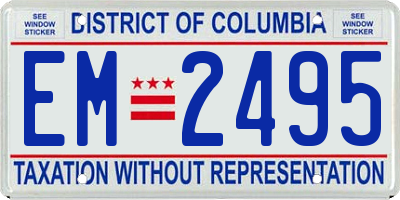 DC license plate EM2495