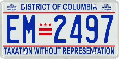 DC license plate EM2497