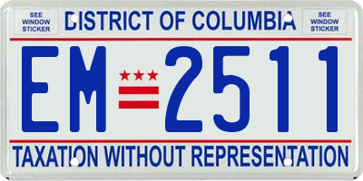 DC license plate EM2511
