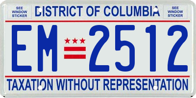 DC license plate EM2512