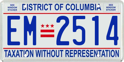 DC license plate EM2514