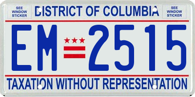 DC license plate EM2515