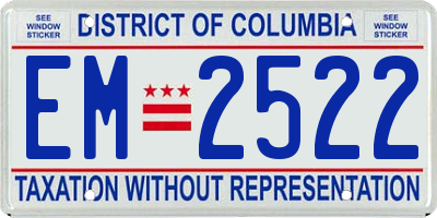 DC license plate EM2522