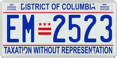 DC license plate EM2523