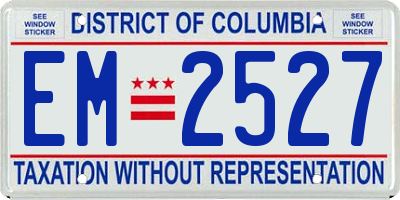 DC license plate EM2527