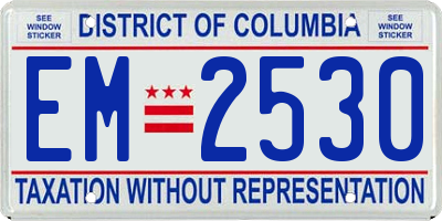 DC license plate EM2530