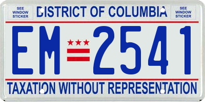 DC license plate EM2541
