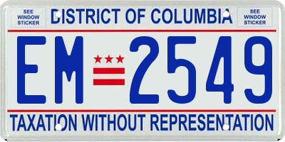 DC license plate EM2549