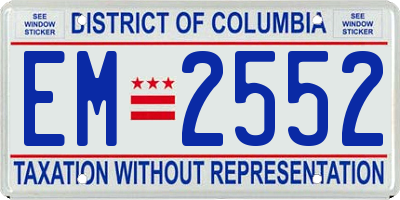 DC license plate EM2552