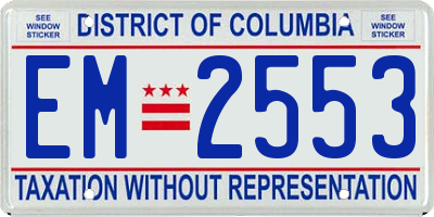 DC license plate EM2553