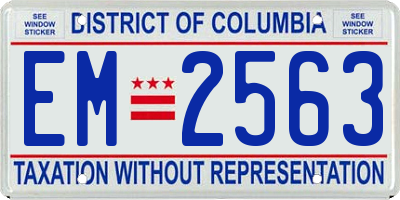 DC license plate EM2563