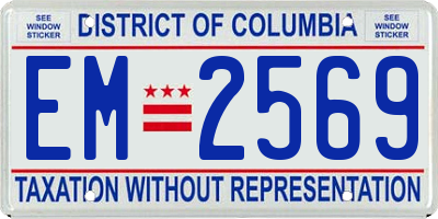 DC license plate EM2569