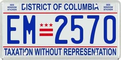 DC license plate EM2570