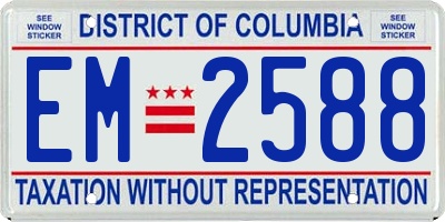 DC license plate EM2588