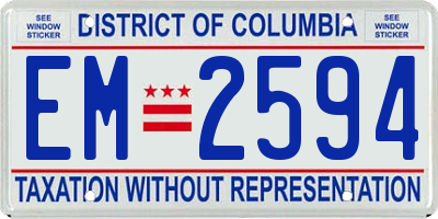 DC license plate EM2594