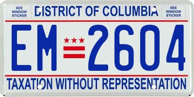 DC license plate EM2604