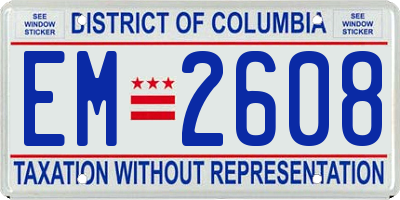 DC license plate EM2608