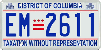 DC license plate EM2611